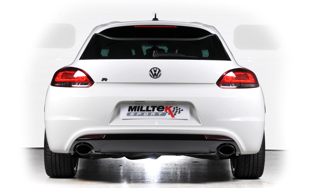 VW Scirocco R with Milltek exhaust featuring Gloss Black oval tailpipes